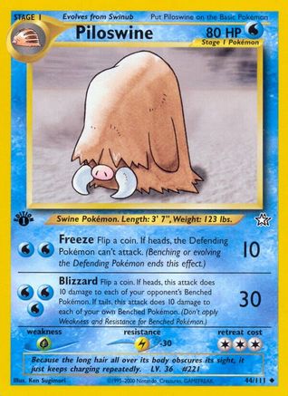 Image of Piloswine 044/111  - 1st Edition Neo Genesis - Uncommon