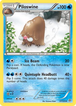 Image of Piloswine 027  Plasma Storm - Uncommon
