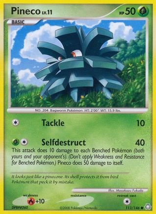 Image of Pineco 113  - Reverse Holofoil Legends Awakened - Common