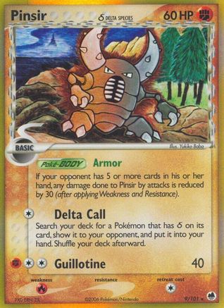 Image of Pinsir (Delta Species) 009/101  - Reverse Holofoil Dragon Frontiers - Holo Rare