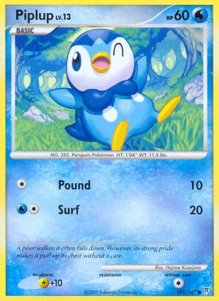Image of Piplup 121  - Reverse Holofoil Supreme Victors - Common