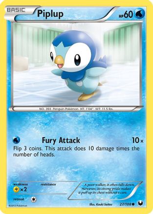 Image of Piplup 027/108  - Reverse Holofoil Dark Explorers - Common