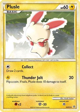 Image of Plusle 036/95  - Reverse Holofoil Unleashed - Uncommon