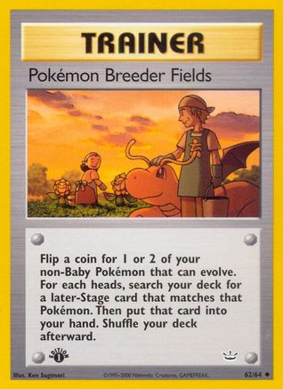 Image of Pokemon Breeder Fields 062/64  - 1st Edition Neo Revelation - Uncommon