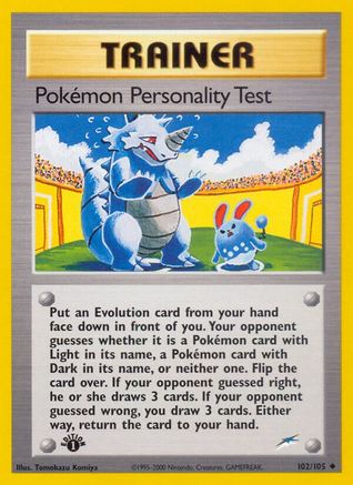 Image of Pokemon Personality Test 102/105  - 1st Edition Neo Destiny - Uncommon