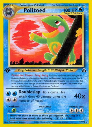 Image of Politoed (27) 027/75  - 1st Edition Neo Discovery - Rare