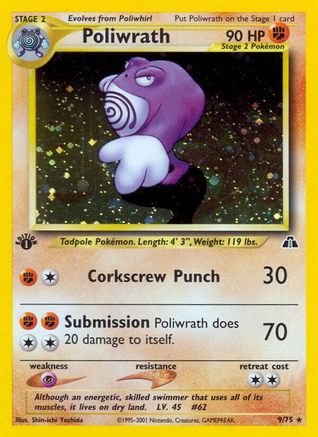 Image of Poliwrath (9) 009/75  - 1st Edition Holofoil Neo Discovery - Holo Rare
