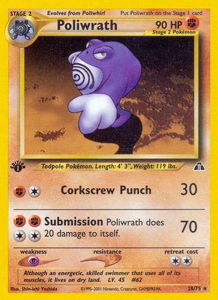 Image of Poliwrath (28) 028/75  - 1st Edition Neo Discovery - Rare