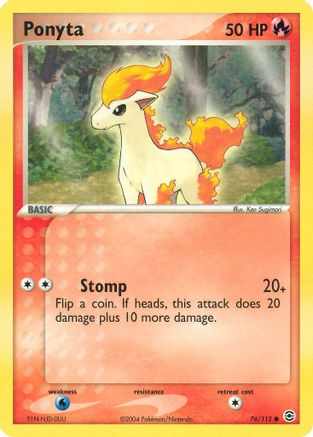 Image of Ponyta 076/112  - Reverse Holofoil FireRed & LeafGreen - Common