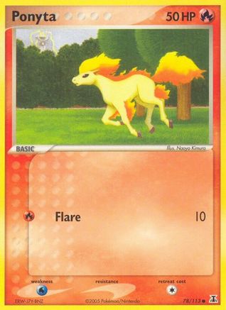 Image of Ponyta 078/113  - Reverse Holofoil Delta Species - Common