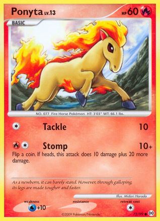Image of Ponyta (72) 072  - Reverse Holofoil Arceus - Common