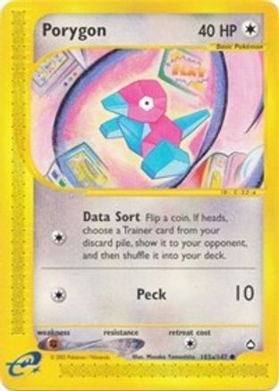 Image of Porygon (103b) 103b  - Reverse Holofoil Aquapolis - Common