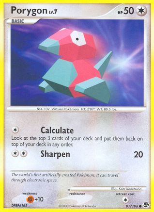 Image of Porygon 081/106  - Reverse Holofoil Great Encounters - Common