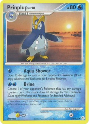 Image of Prinplup 058/130  - Reverse Holofoil Diamond and Pearl - Uncommon