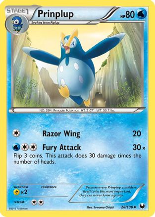 Image of Prinplup 028  - Reverse Holofoil Dark Explorers - Uncommon