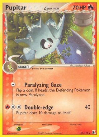 Image of Pupitar (Delta Species) 051  - Reverse Holofoil Delta Species - Uncommon