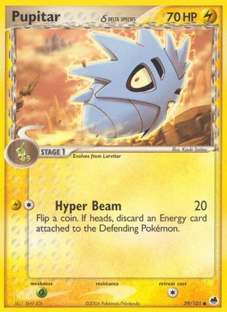 Image of Pupitar (Delta Species) 059/101  - Reverse Holofoil Dragon Frontiers - Common