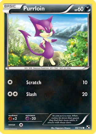 Image of Purrloin 066  - Reverse Holofoil Black and White - Common