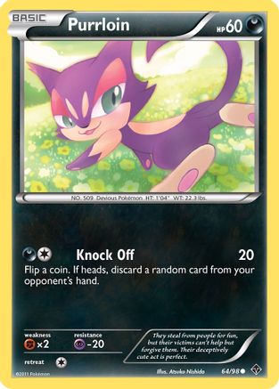 Image of Purrloin 064  - Reverse Holofoil Emerging Powers - Common