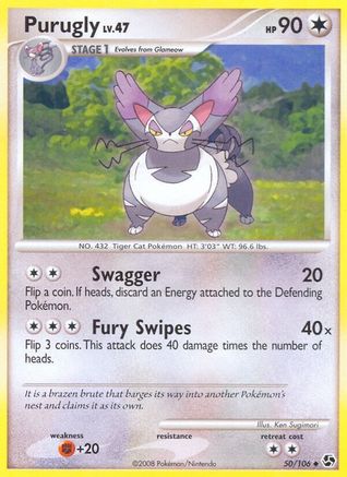 Image of Purugly 050  - Reverse Holofoil Great Encounters - Uncommon