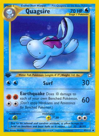 Image of Quagsire 045/111  - 1st Edition Neo Genesis - Uncommon