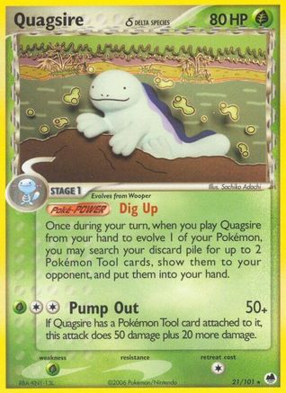 Image of Quagsire (Delta Species) 021/101  - Reverse Holofoil Dragon Frontiers - Rare