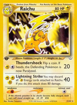 Image of Raichu 021/64  - Unlimited Neo Revelation - Rare