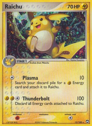 Image of Raichu 012/108  - Reverse Holofoil Power Keepers - Holo Rare