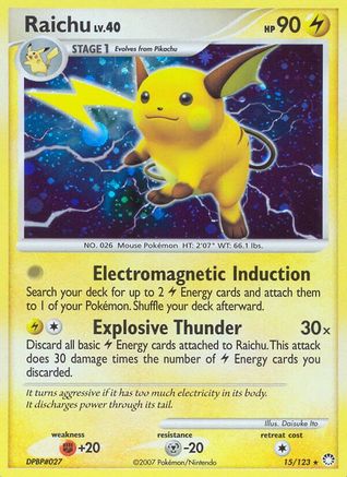 Image of Raichu 015  - Reverse Holofoil Mysterious Treasures - Holo Rare