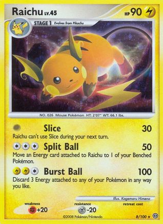 Image of Raichu 008  - Reverse Holofoil Stormfront - Holo Rare