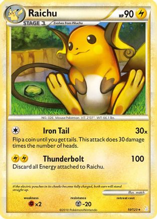 Image of Raichu 010  - Reverse Holofoil HeartGold SoulSilver - Holo Rare