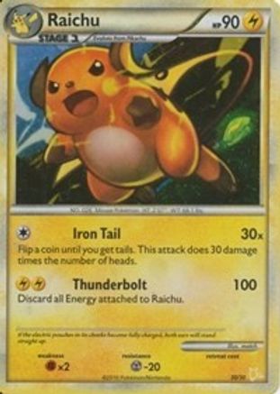 Image of Raichu (#30 Holo) 030  - Holofoil HGSS Trainer Kit Gyarados & Raichu - Common