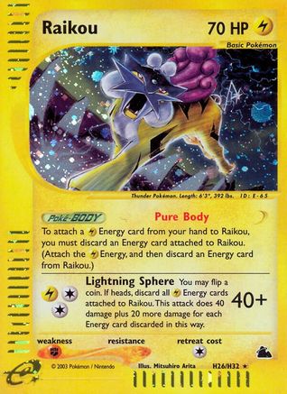 Image of Raikou (H26) H26  - Holofoil Skyridge - Holo Rare