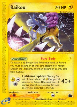 Image of Raikou 028  - Reverse Holofoil Skyridge - Rare