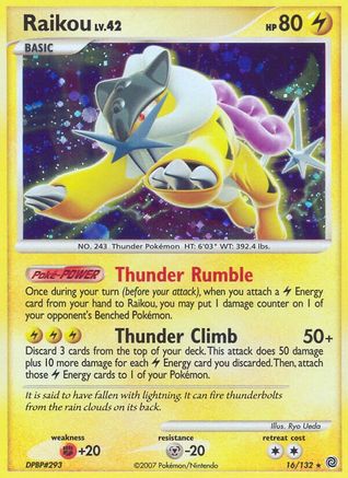 Image of Raikou 016/132  - Reverse Holofoil Secret Wonders - Holo Rare
