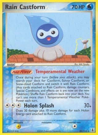 Image of Rain Castform 026  - Reverse Holofoil Delta Species - Rare
