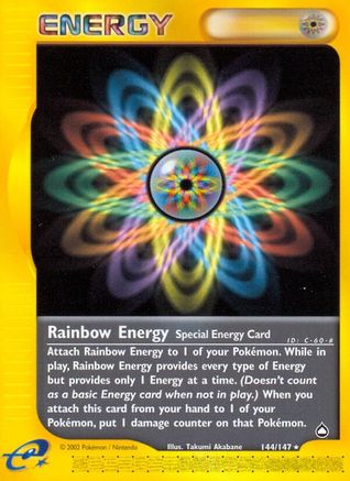 Image of Rainbow Energy 144  - Reverse Holofoil Aquapolis - Rare