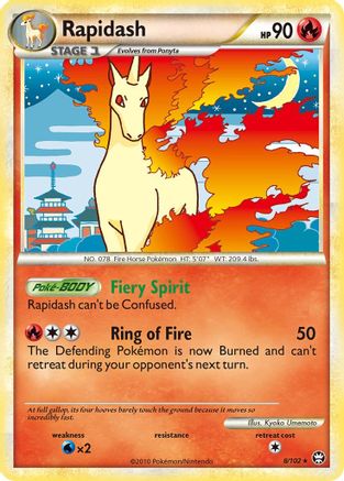 Image of Rapidash 008  - Holofoil Triumphant - Holo Rare