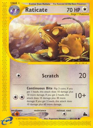 Image of Raticate 089  - Reverse Holofoil Skyridge - Common