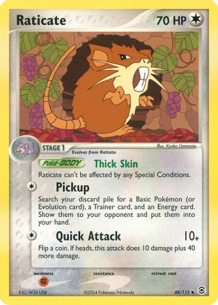Image of Raticate 048  - Reverse Holofoil FireRed & LeafGreen - Uncommon