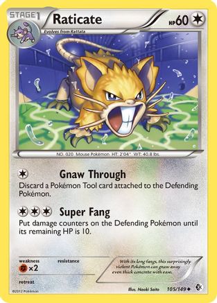 Image of Raticate 105  - Reverse Holofoil Boundaries Crossed - Uncommon