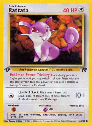 Image of Rattata 066/82  - 1st Edition Team Rocket - Common
