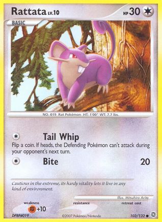 Image of Rattata 103  - Reverse Holofoil Secret Wonders - Common
