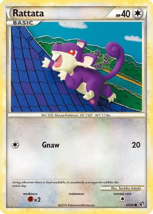 Image of Rattata 064/90  - Reverse Holofoil Undaunted - Common