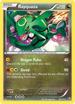 Image of Rayquaza 093/113  - Reverse Holofoil Legendary Treasures - Holo Rare