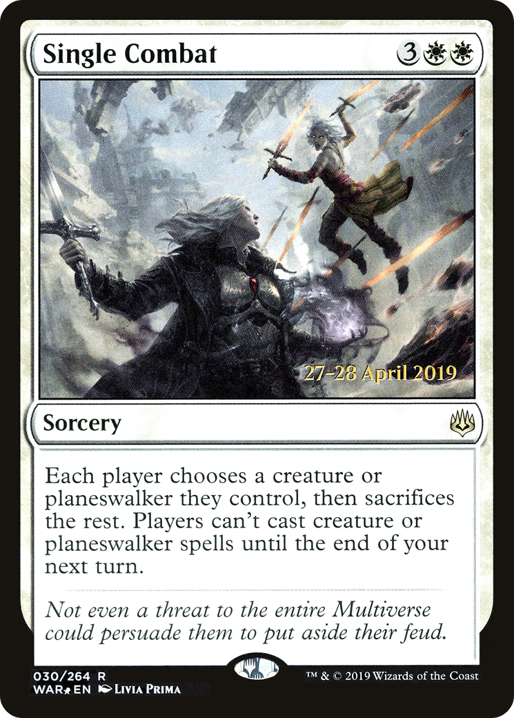 Image of Single Combat (PRE-30S) - War of the Spark Promos Foil