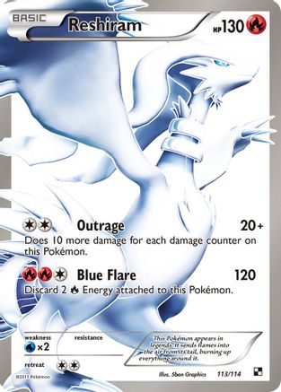 Image of Reshiram (113 Full Art) 113/114  - Holofoil Black and White - Ultra Rare