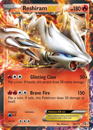 Image of Reshiram EX 029/113  - Holofoil Legendary Treasures - Ultra Rare