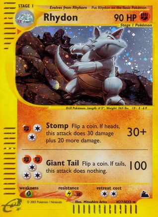 Image of Rhydon (H27) H27  - Holofoil Skyridge - Holo Rare