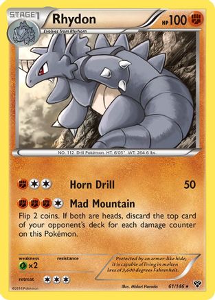 Image of Rhydon 061  - Reverse Holofoil XY Base Set - Rare